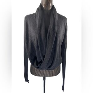 Lululemon Wrap Around Cowl Neck Infinity Sweater Black Sz 6